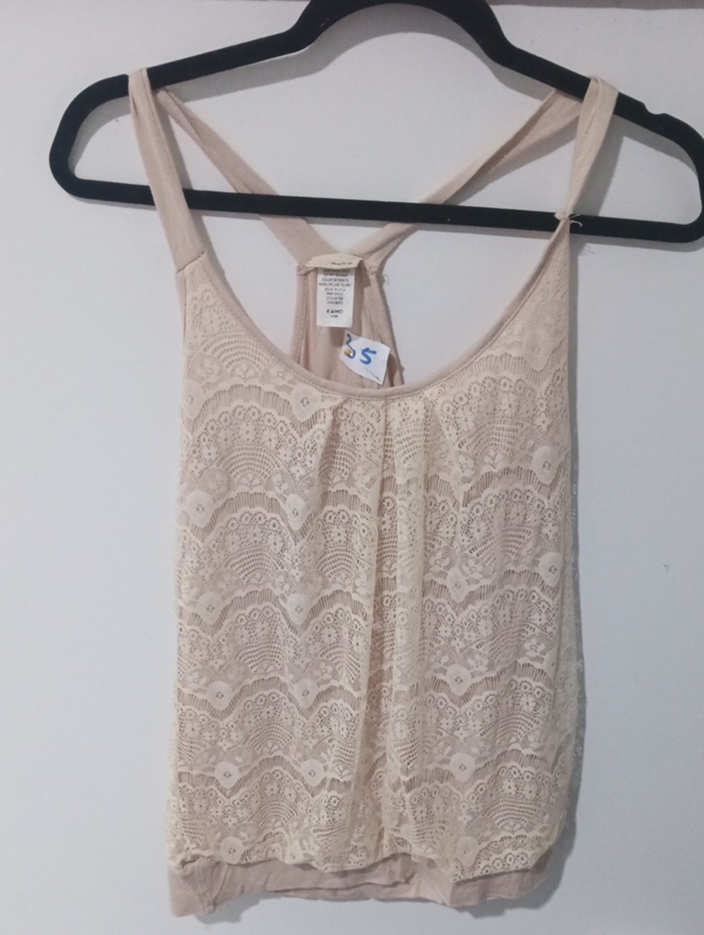 Daytrip Beige Lace Racerback Camisole